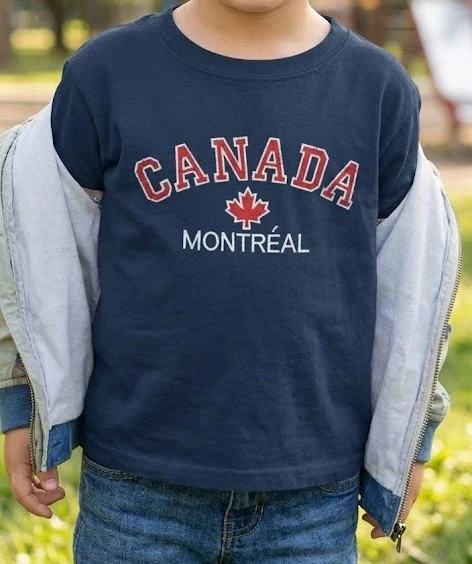 T shirt mixte bleu marine "Canada " taille 4 ans